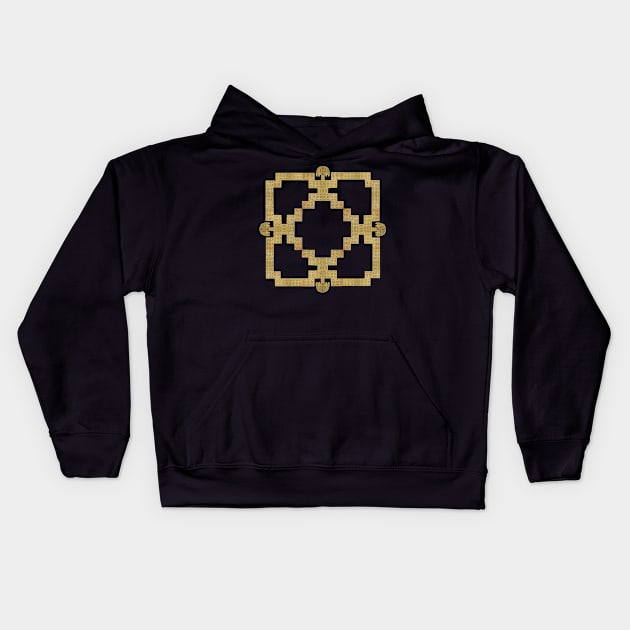 Digital Rendering of a Pre-Columbian Pectoral Pattern Mural Kids Hoodie by Diego-t